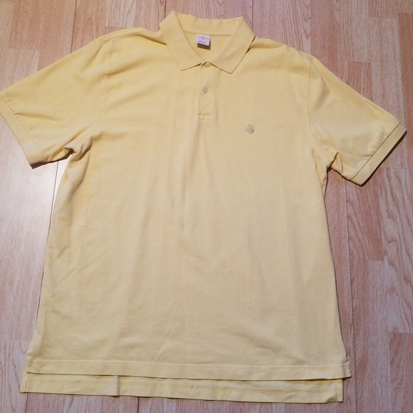 Brooks Brothers Original Fit Mens XL‎ Polo Shirt Yellow 346 W/ Logo Cotton EUC - Picture 1 of 5